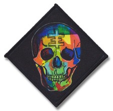 Listing image for Psychic TV Sew-on Patch Val Denham Art Skull Industrial Punk Genesis