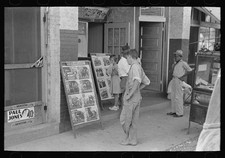 Listing image for Photo:Steele Missouri 1938 Children Viewing Movie Posters Outside Theater
